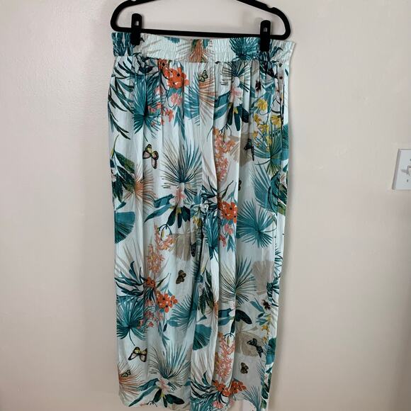 Plus Size 18W Tropical Linen Cotton Wide Leg Pants Summer Beach 
Lightweight - Picture 7 of 8